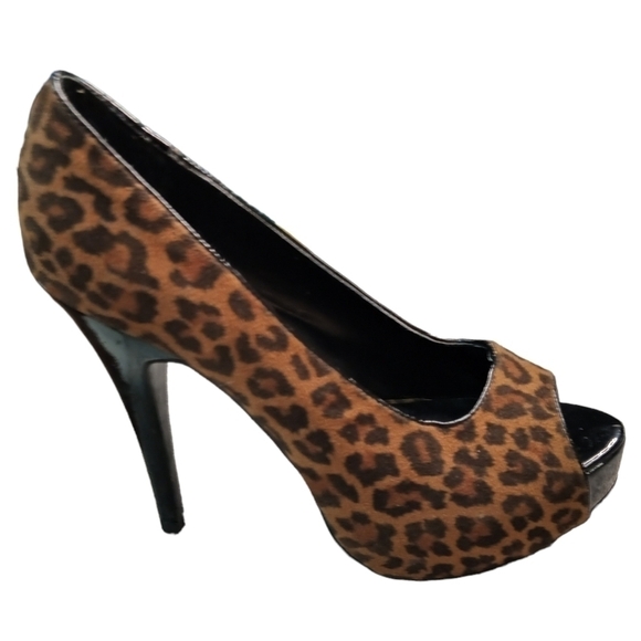 CHINESE Laundry Hot Hot Leopard Print Peep Toe Heels size 6.5 EUC - Picture 3 of 6